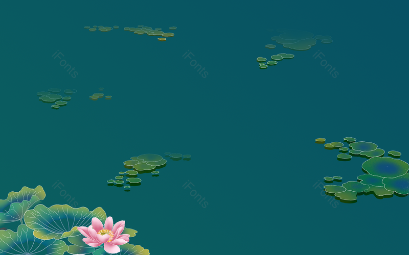 国潮绿色植物荷花中国风插画背景,插画/手绘图,插画/手绘图库,插画/手绘图下载,插画/手绘